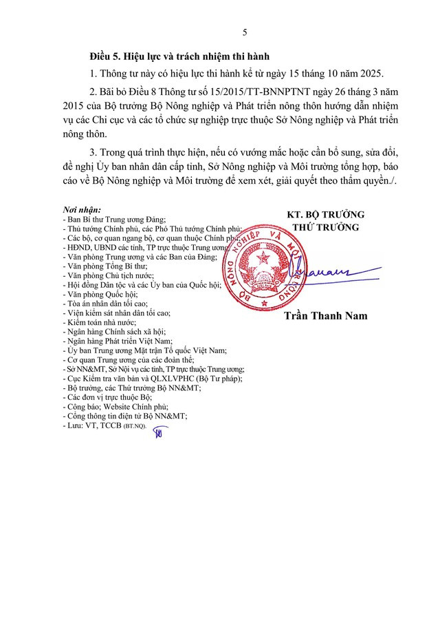 Thông tư số 60/2025/TT-BNNMT quy định về đơn vị sự nghiệp công lập khuyến nông cấp tỉnh, cấp xã- Ảnh 5.