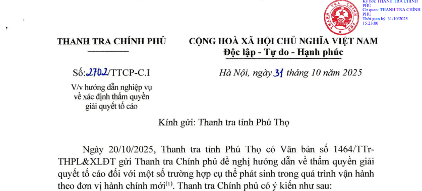 Công văn 2702: Hướng dẫn xác định thẩm quyền giải quyết tố cáo phát sinh sau khi sắp xếp dubai casino 88 - dubai palace dubaicasino88.bio hành chính