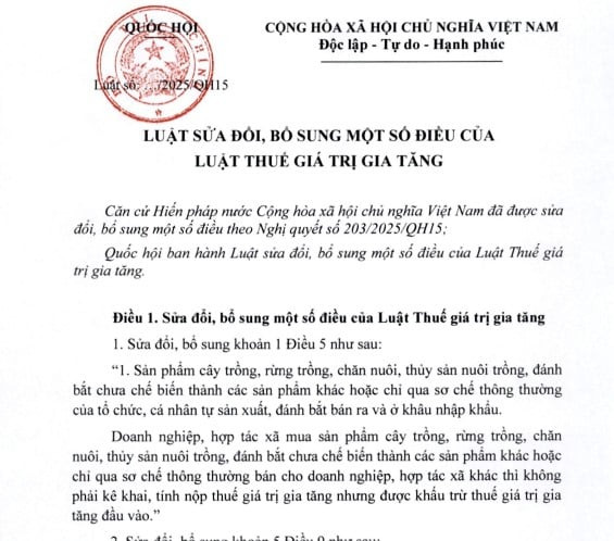 Đã có dự thảo Luật sửa đổi Luật Thuế giá trị gia tăng