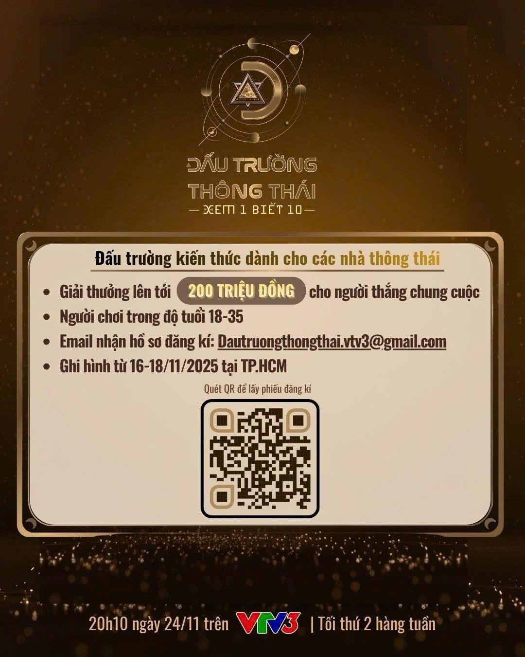 Poster giới thiệu gameshow mới Đấu trường thông thái của VTV3