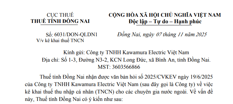 Công văn 6031: Hướng dẫn mới nhất về kê khai thuế thu nhập cá nhân cho các chuyên gia nước ngoài