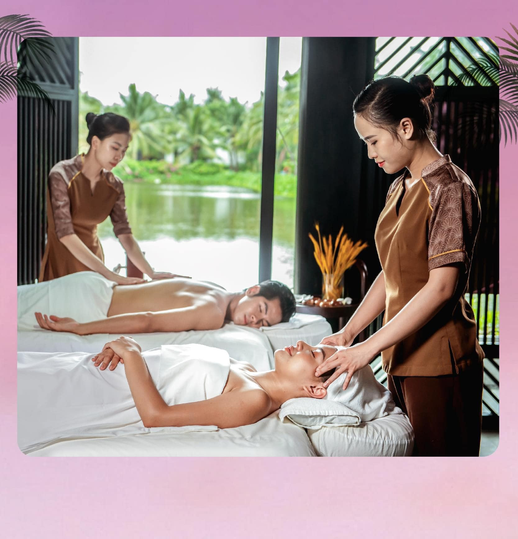 Thư giãn tại Akoya Spa với các chòi trị liệu trên mặt hồ.