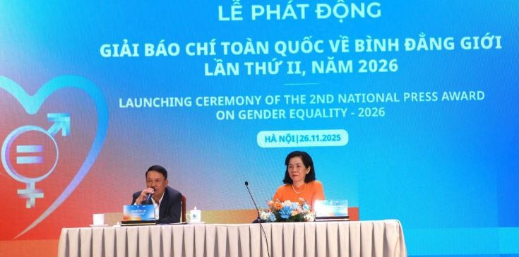 Trung ương Hội Liên hiệp Phụ nữ Việt Nam, Cơ quan Liên hợp quốc về Bình đẳng giới và Trao quyền cho Phụ nữ (UN Women) phối hợp với Hội Nhà báo Việt Nam tổ chức Lễ phát động Giải Báo chí toàn quốc về bình đẳng giới lần thứ II, năm 2026. (Nguồn: Báo Pháp luật Việt Nam)