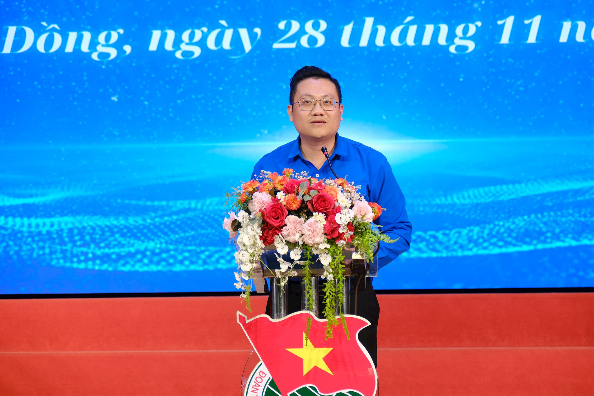 Phó Bí thư Tỉnh đoàn Lâm Đồng Đoàn Minh Tâm phát biểu tại chương trình