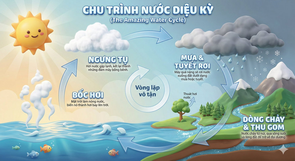 Infographic hướng dẫn với phong cách màu sắc tươi sáng, trẻ trung.