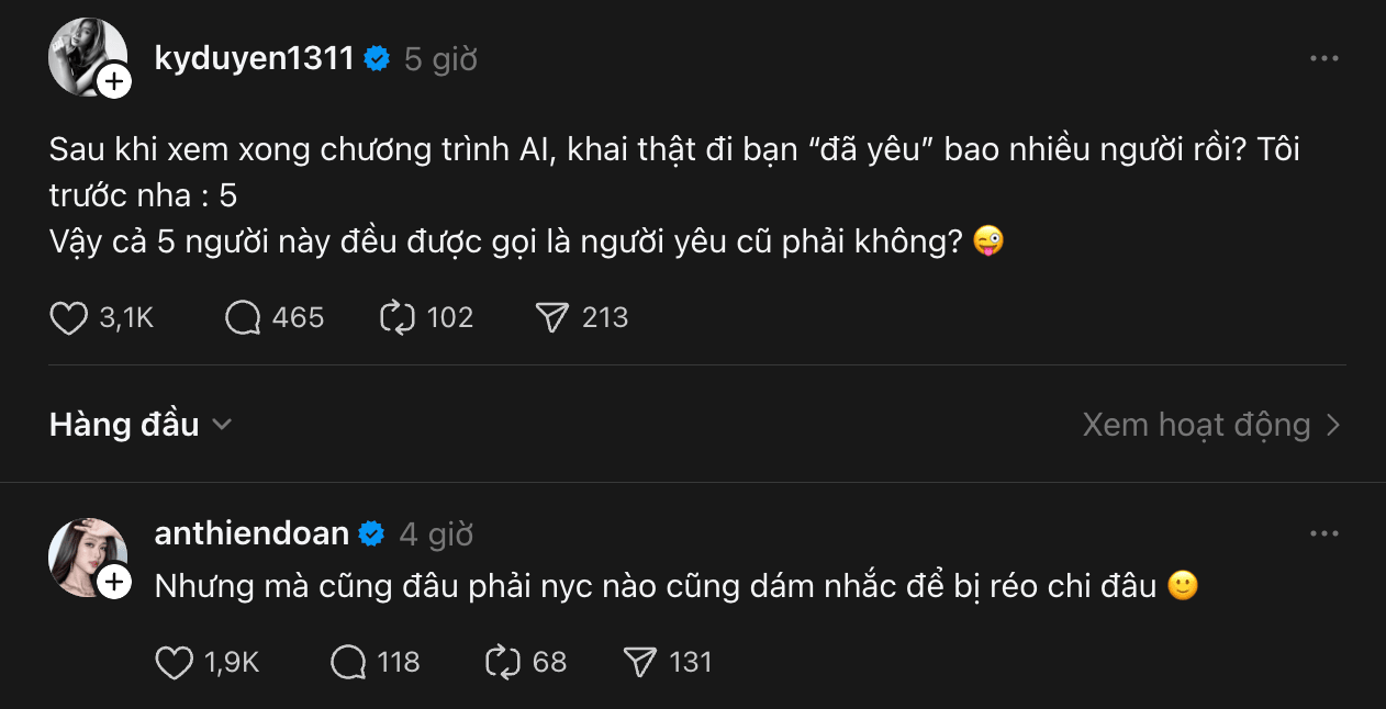 Kỳ Duyên bâng quơ chuyện người yêu cũ và gây bàn tán nhất là động thái của Thiên Ân