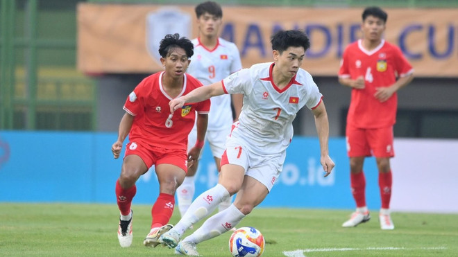 Lào (áo đỏ) từng gây nhiều khó khăn cho tuyển Việt Nam ở Giải U23 Đông Nam Á 2025. (Ảnh: aseanutdfc)