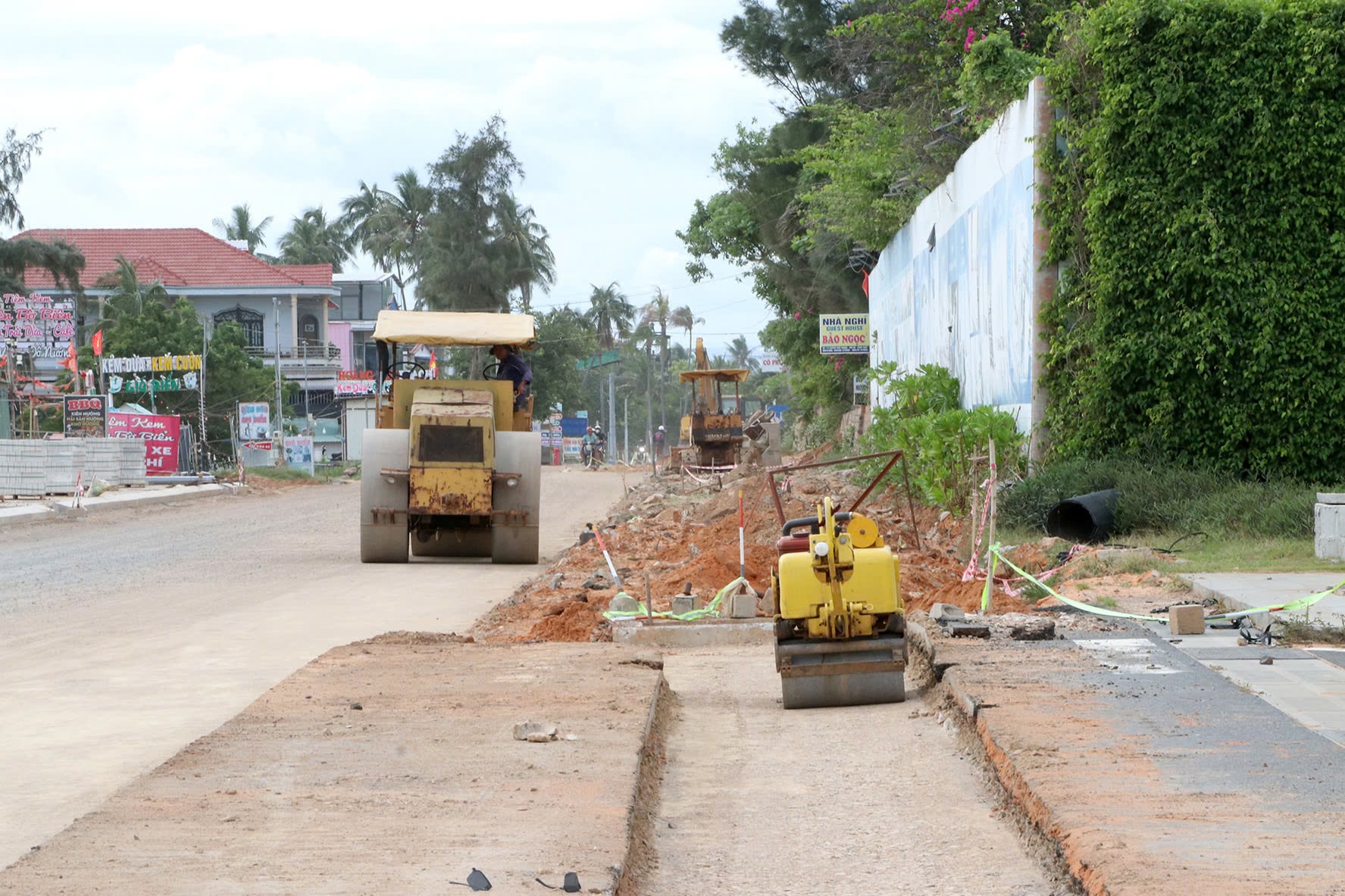 Construção da Rua Huynh Thuc Khang Mui Ne