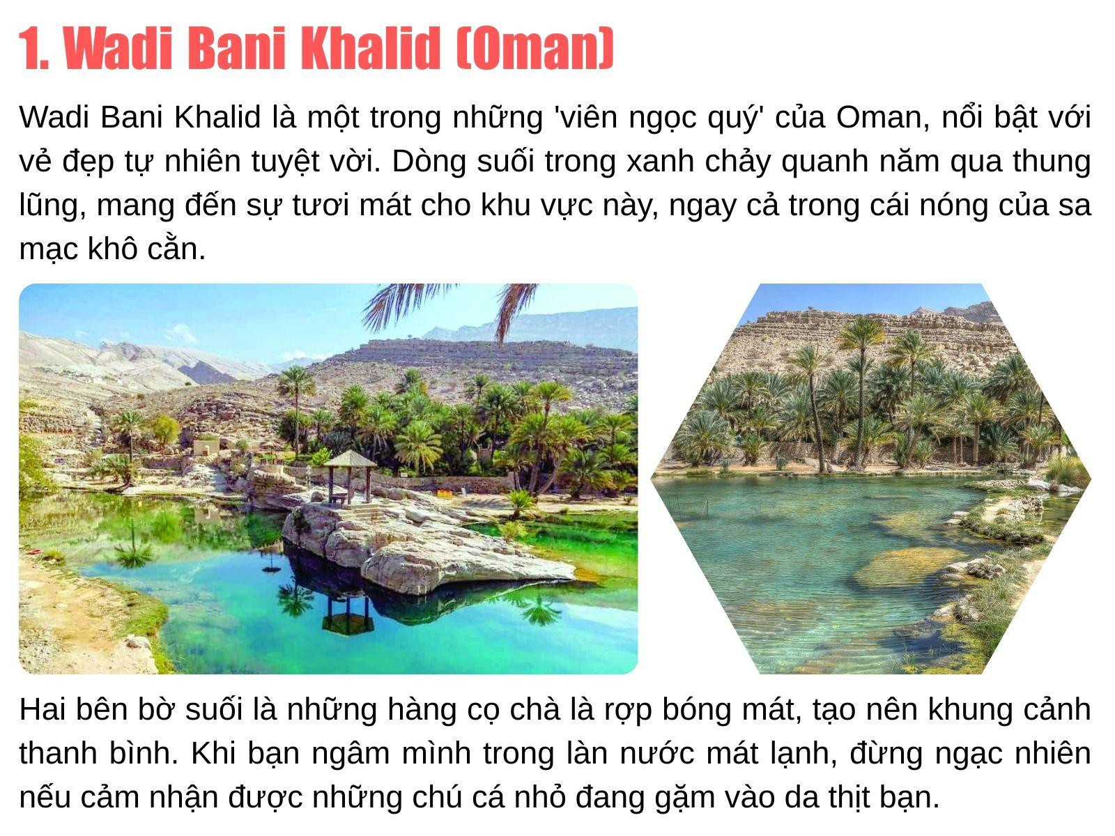 Toàn cảnh ốc đảo Huacachina với hồ nước xanh và những tòa nhà nhỏ được bao quanh bởi các cồn cát khổng lồ.