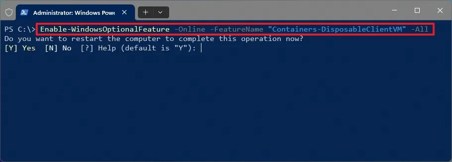 bat Windows Sandbox tren Windows 11 10.3