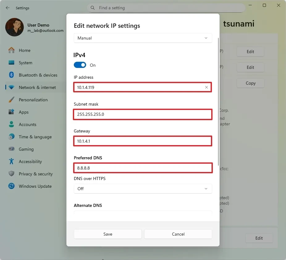 thiet lap dia chi IP tinh tren Windows 11.9