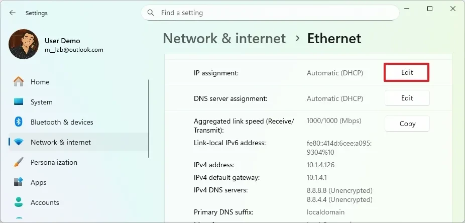 thiet lap dia chi IP tinh tren Windows 11.7