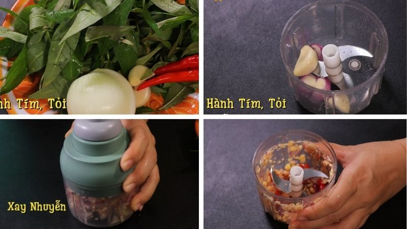 Chuẩn bị các loại rau gia vị cho món kho