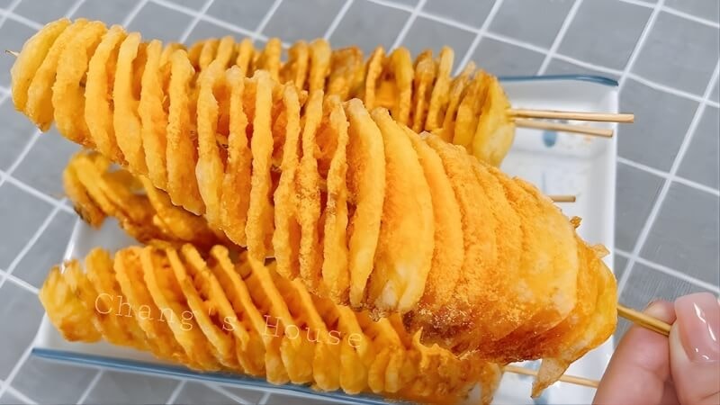 Ngô bao tử vào khoai tây lát