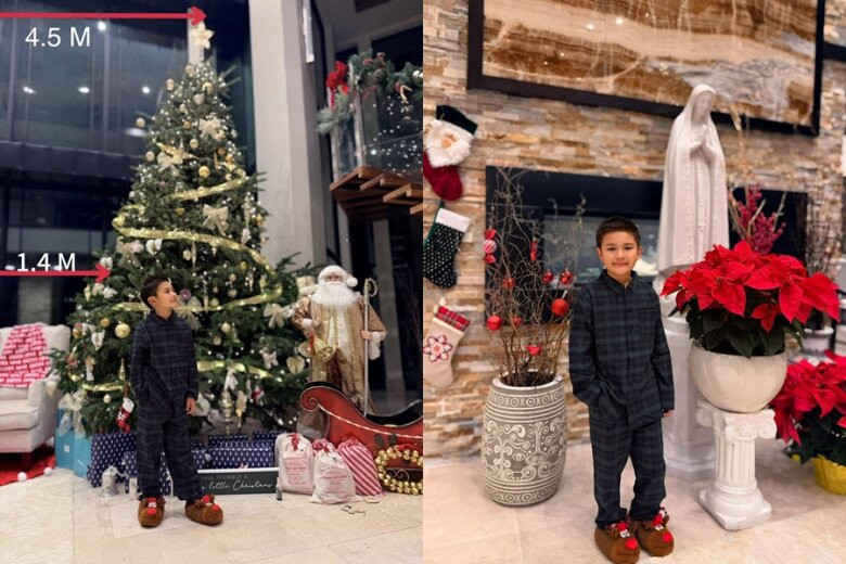 Cây thông Noel tại biệt thự của doanh nhân Thủy Tiên.