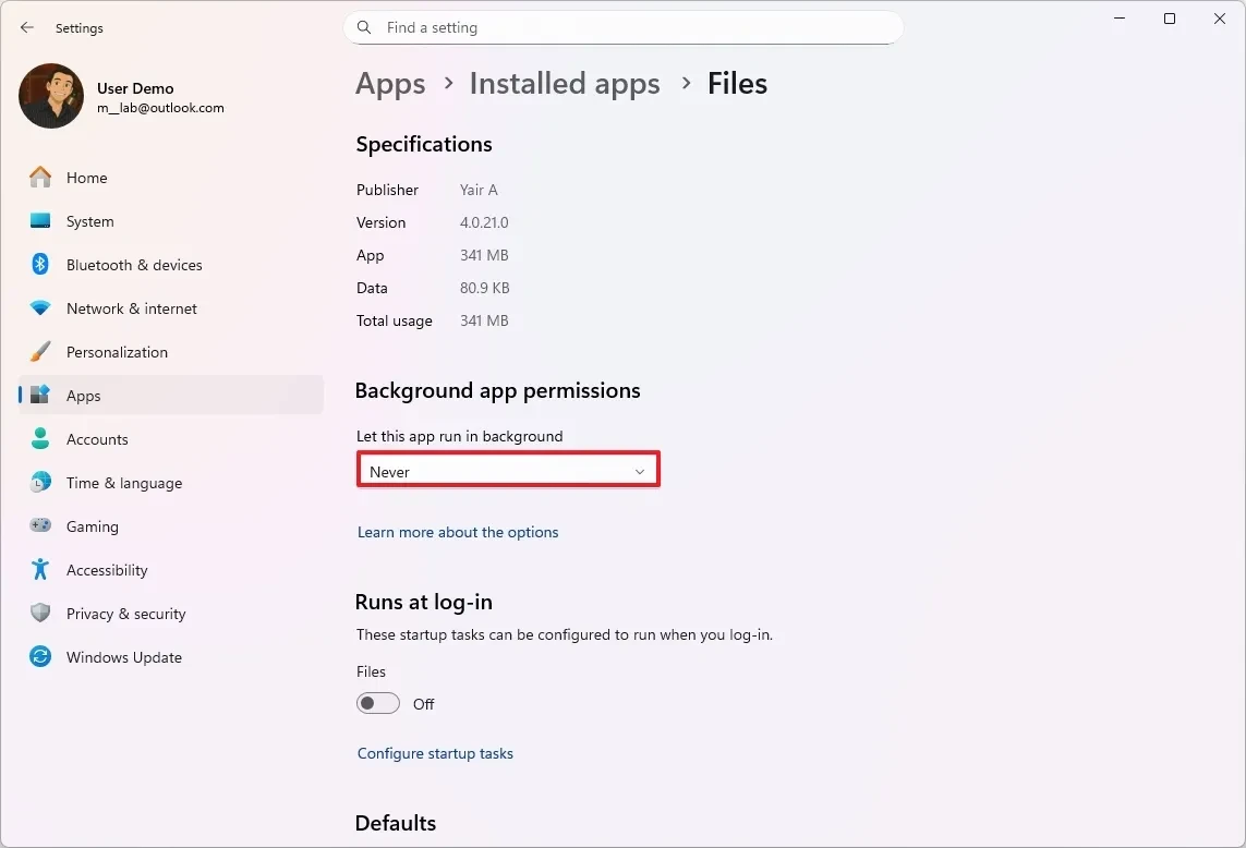 Chặn ứng dụng chạy ngầm trong phần permissions