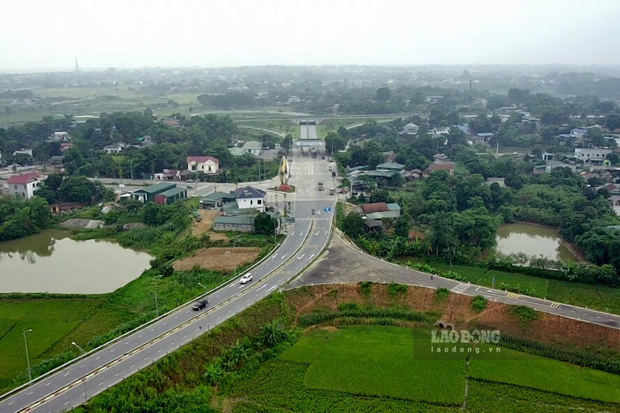 Hình ảnh nút giao IC9 hiện hữu trên tuyến cao tốc Nội Bài - Lào Cai