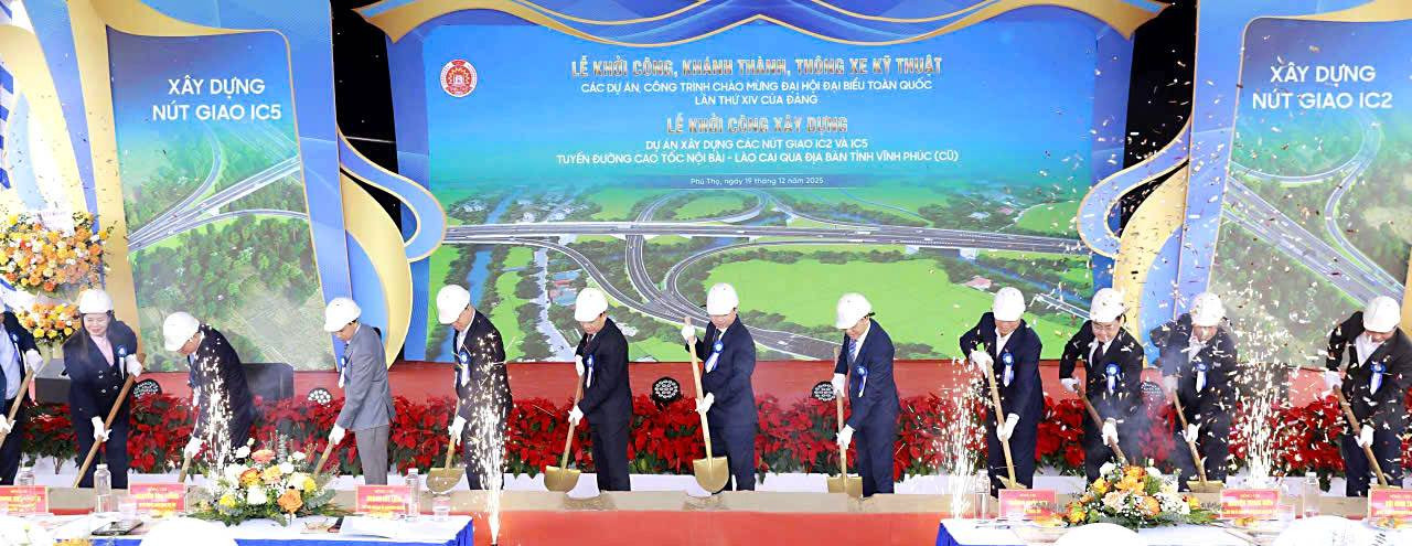 Nghi thức khởi công dự án hai nút giao cao tốc tại Phú Thọ