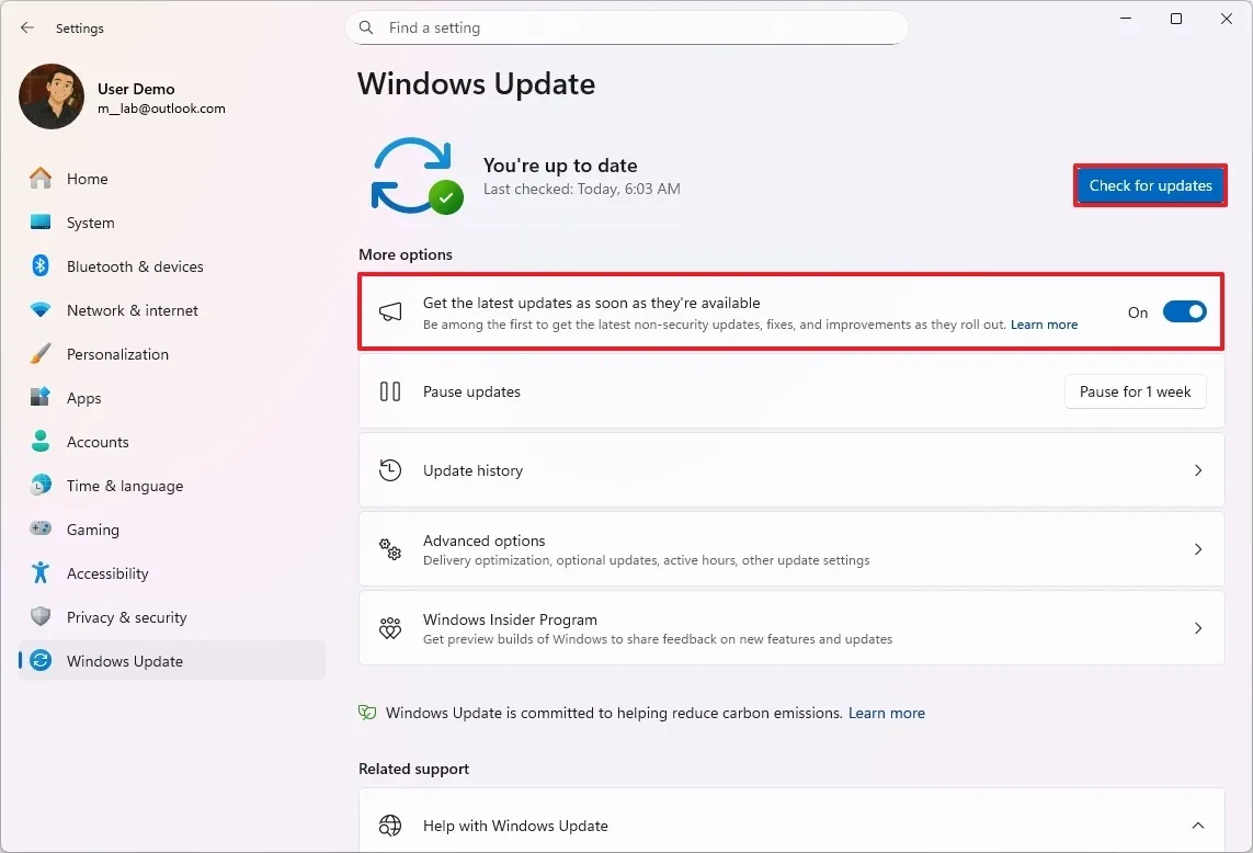 Kiểm tra cập nhật Windows Update
