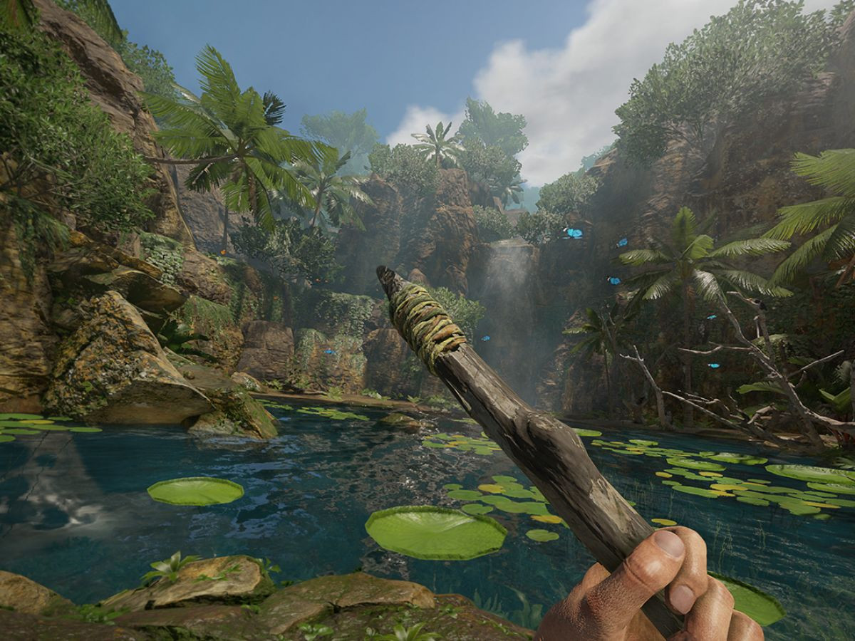 Hình ảnh từ trò chơi Green Hell trên Steam với bối cảnh rừng nhiệt đới.
