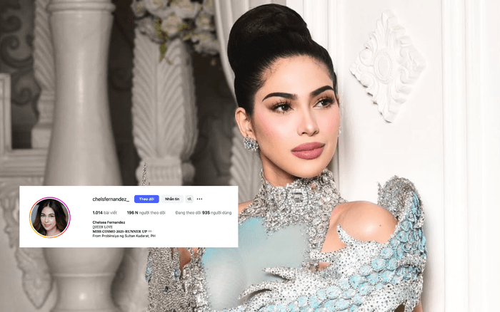 Á hậu Miss Cosmo Chelsea Fernandez cập nhật danh hiệu trên trang cá nhân