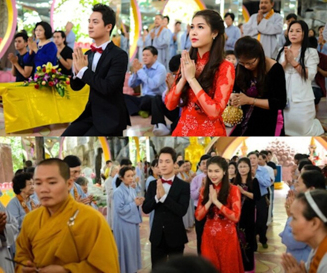 Đăng Khôi và Thủy Anh làm đám cưới tại 1 ngôi chùa ở TP.HCM vào năm 2013.