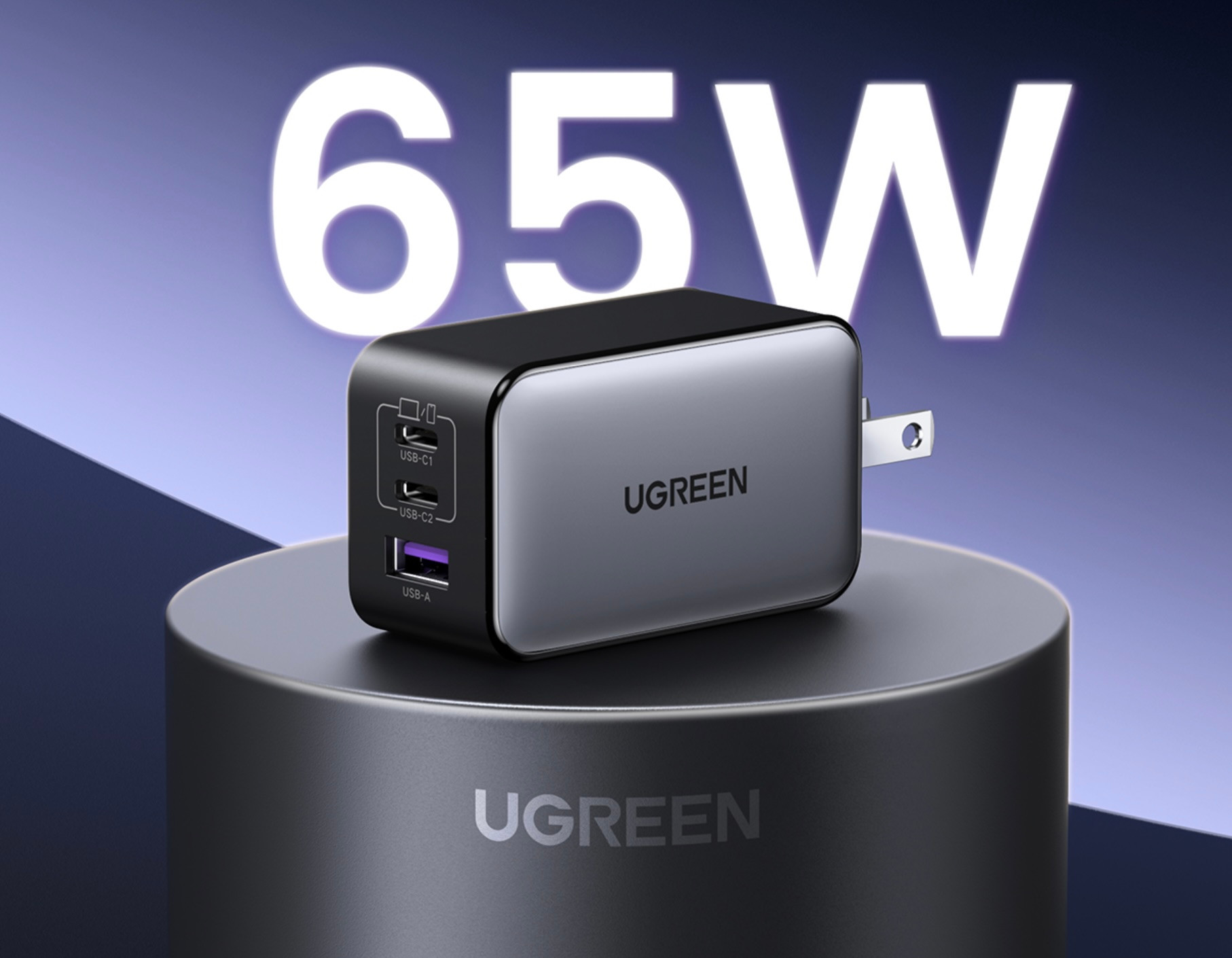 The Ugreen Nexode 65-watt GaN fast charger sports dual USB-C and a single USB-A port, and is now available with an exciting discount on Amazon.
