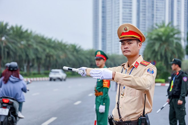 Cảnh sát giao thông Hà Nội thông báo phân luồng phục vụ đại hội
