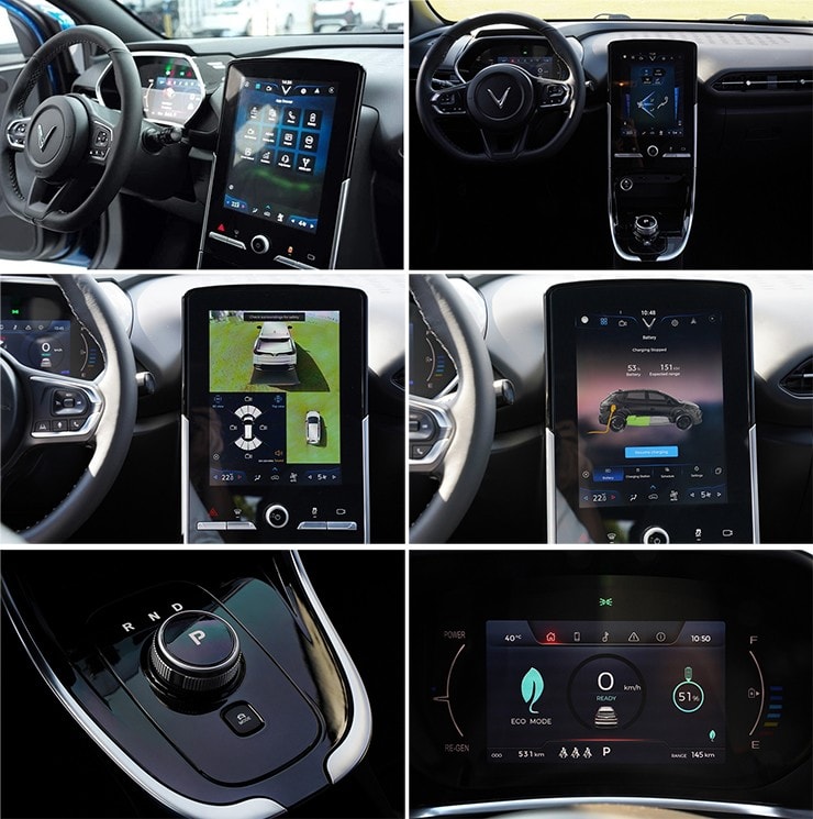 M&agrave;n h&igrave;nh trung t&acirc;m 10 inch v&agrave; v&ocirc;-lăng D-cut tr&ecirc;n VF e34