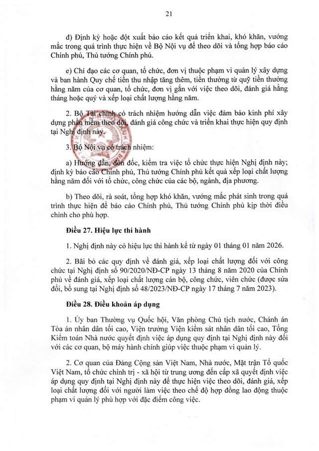 TOÀN VĂN: Nghị định 335/2025/NĐ-CP về đánh giá, xếp loại chất lượng cơ quan hành chính nhà nước và công chức- Ảnh 21.