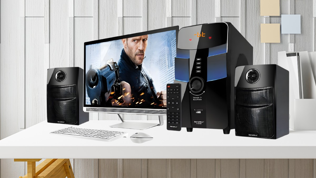 Loa 2.1 có loa subwoofer riêng giúp âm thanh mạnh mẽ hơn khi xem phim và chơi game.