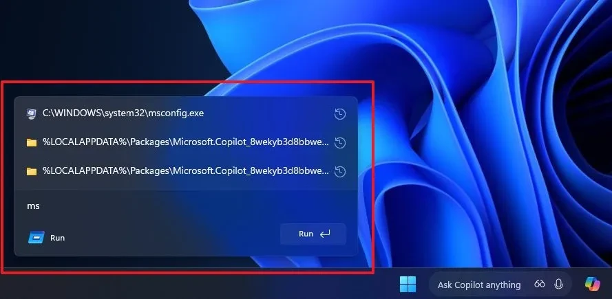 Giao diện hộp thoại Run mới sau khi được kích hoạt thành công