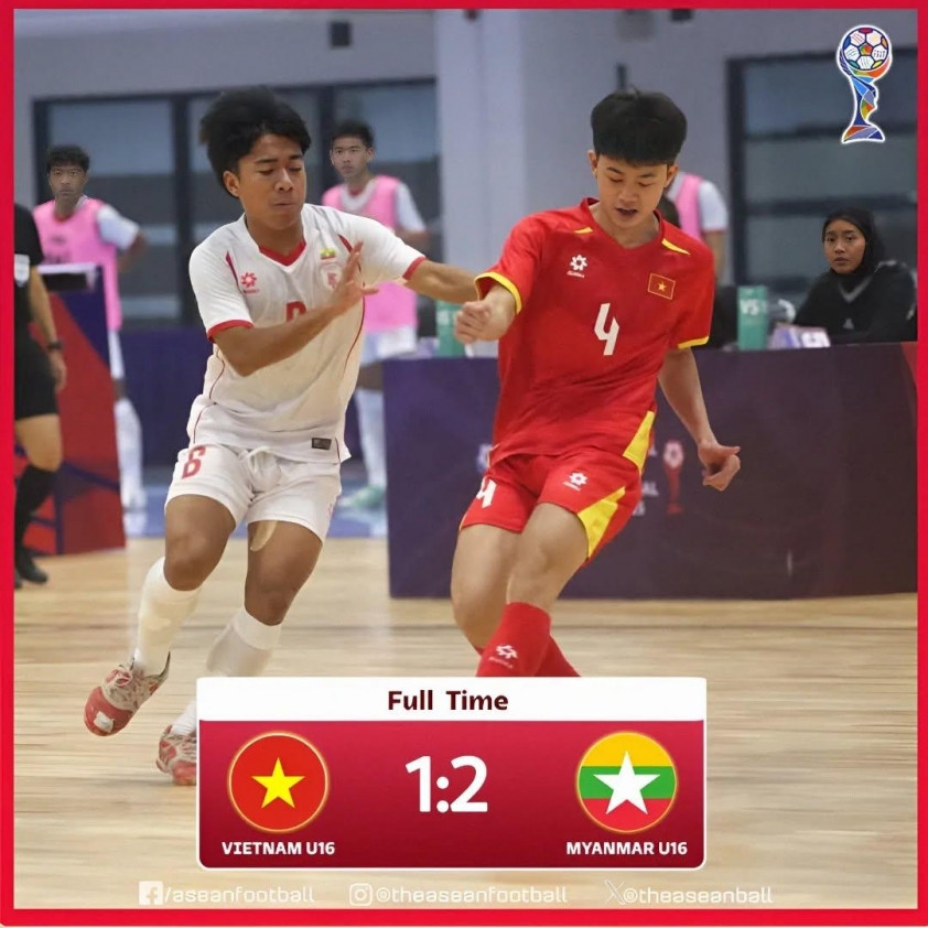 Thất bại của U16 Futsal Việt Nam trước Myanmar tại trận tranh hạng Ba.