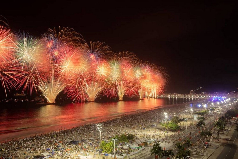 Pháo hoa đón Năm mới tại Rio de Janeiro, Brazil. (Nguồn: riodejaneirosecreto)