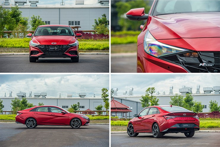 Chi tiết đèn pha LED và lưới tản nhiệt trên Hyundai Elantra mới