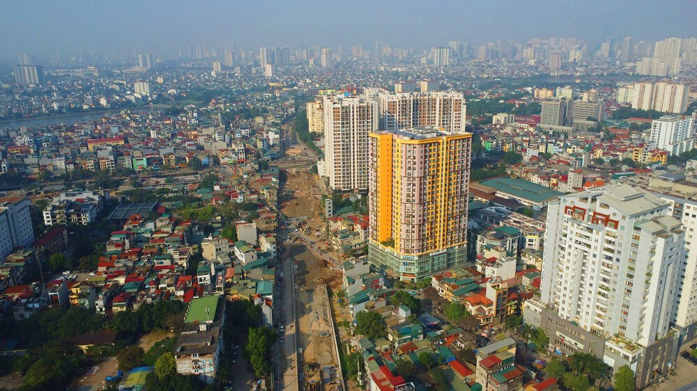 Thi công hầm chui Kim Đồng và đường Vành đai 2.5