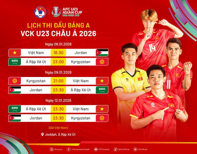 Lịch thi đấu của U23 Việt Nam tại giải U23 châu Á 2026. web-lichthidau-vcku23chaua2026-banga-1.jpg