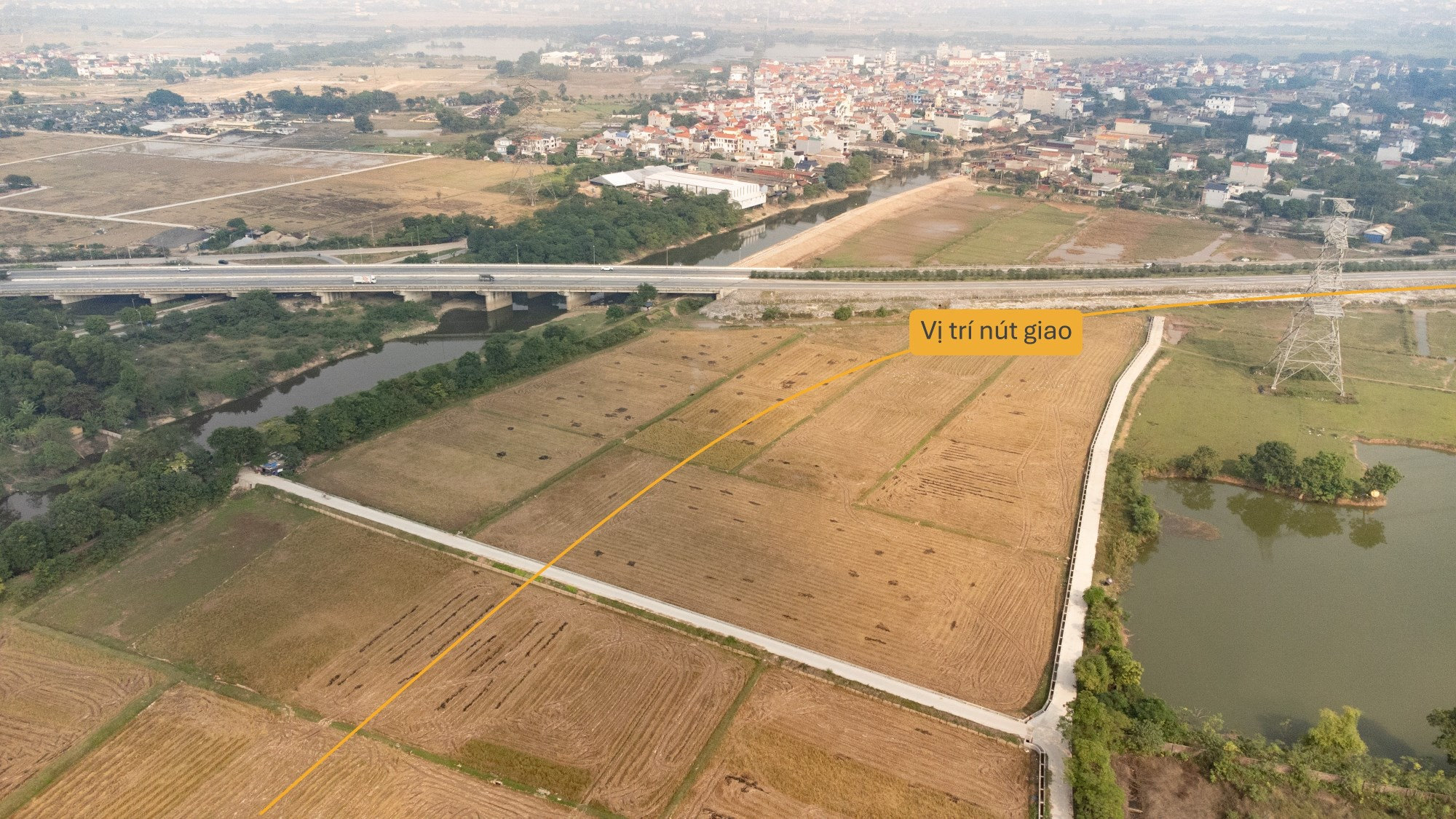 Vị trí dự kiến mở nút giao phụ gần cầu Đình Tràng