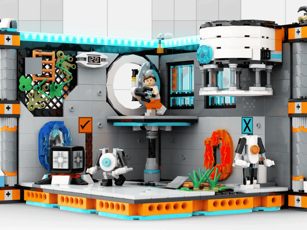 Bộ lắp ráp LEGO Portal 2 Test Chamber Creator với thiết kế mô đun linh hoạt