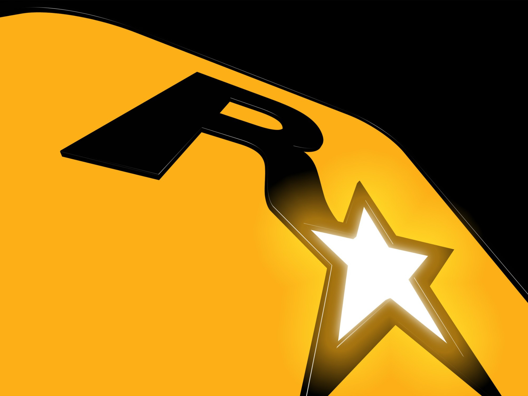 Logo Rockstar Games monolith trên nền đỏ