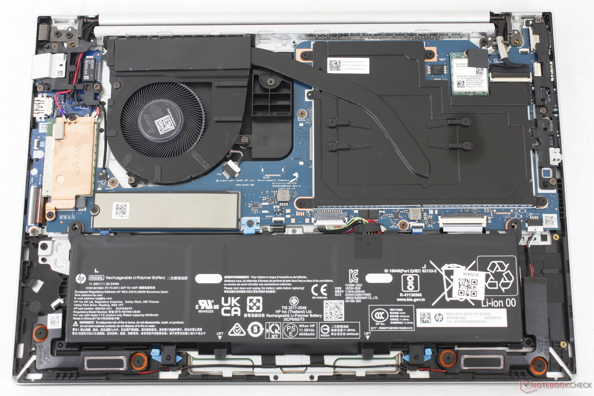 HP EliteBook 6 G1q 14 có thời lượng pin rất ấn tượng dù dung lượng pin chỉ ở mức 56 Wh