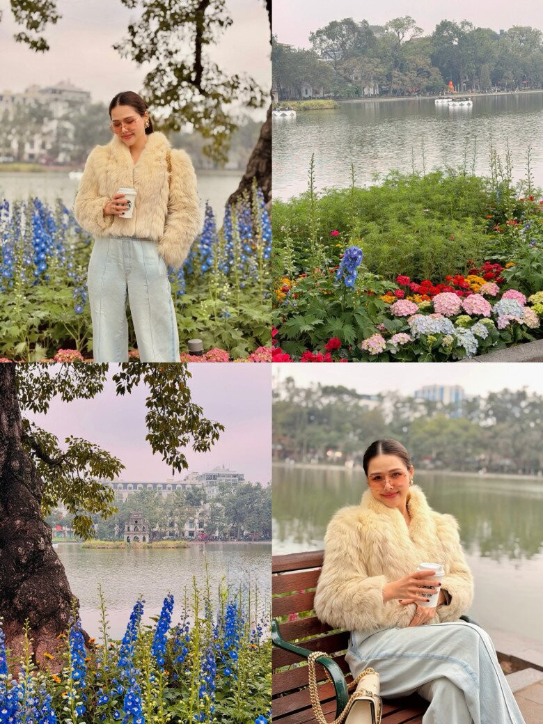 Lâm Khánh Chi bên con trai Thiên Long.