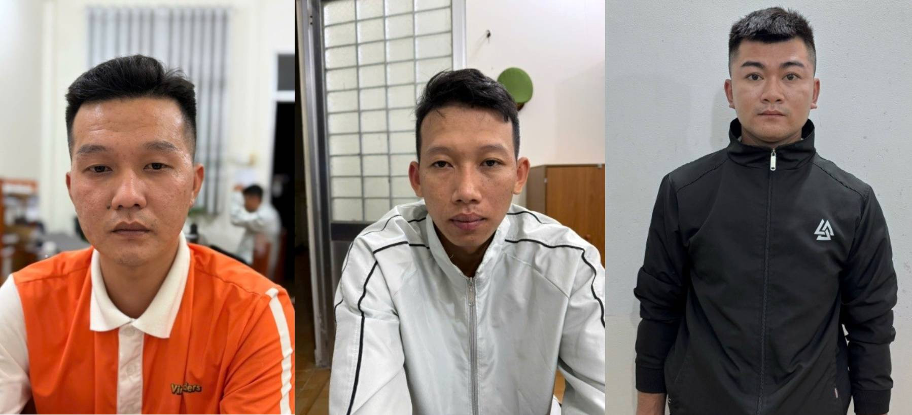 Ba bị can Dương Chí Công, Trần Thanh Nghĩa, Vũ Văn Đức tại cơ quan điều tra