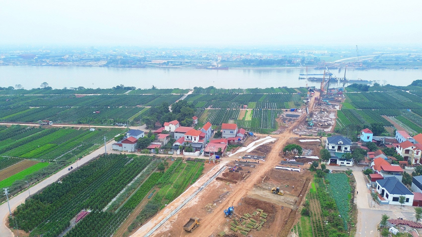 Cầu Mễ Sở và đường dẫn trên tuyến Vành đai 4