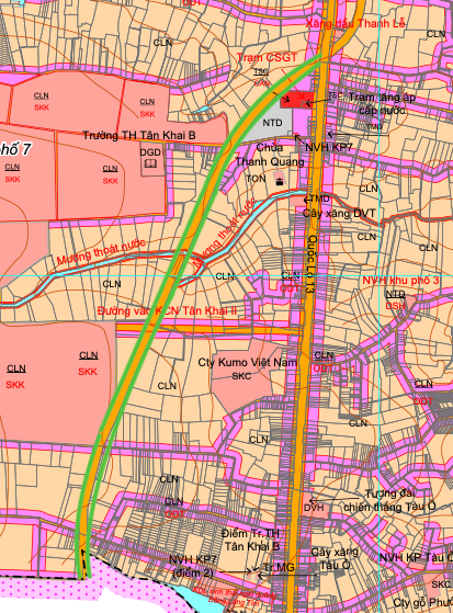 Bản đồ quy hoạch tuyến đường cắt Quốc lộ 13