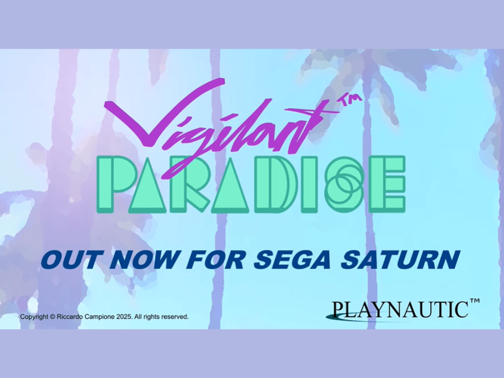 Màn hình tiêu đề của Vigilante Paradise trên hệ máy Sega Saturn