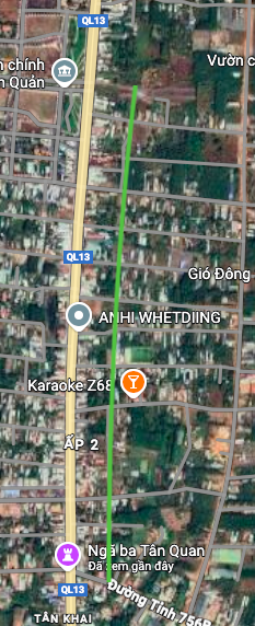 Sơ đồ thực tế tuyến đường song song QL13