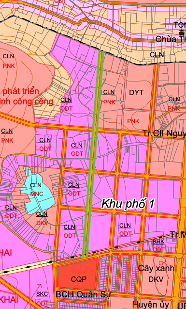 Quy hoạch đường song song tại xã Tân Khai