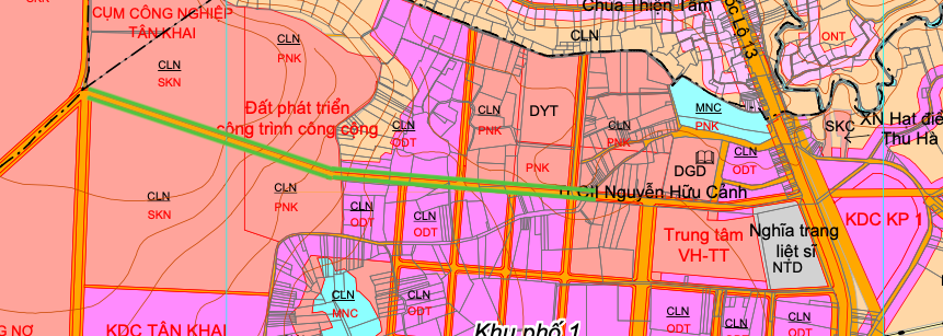 Quy hoạch tuyến đường qua trường THPT Nguyễn Hữu Cảnh