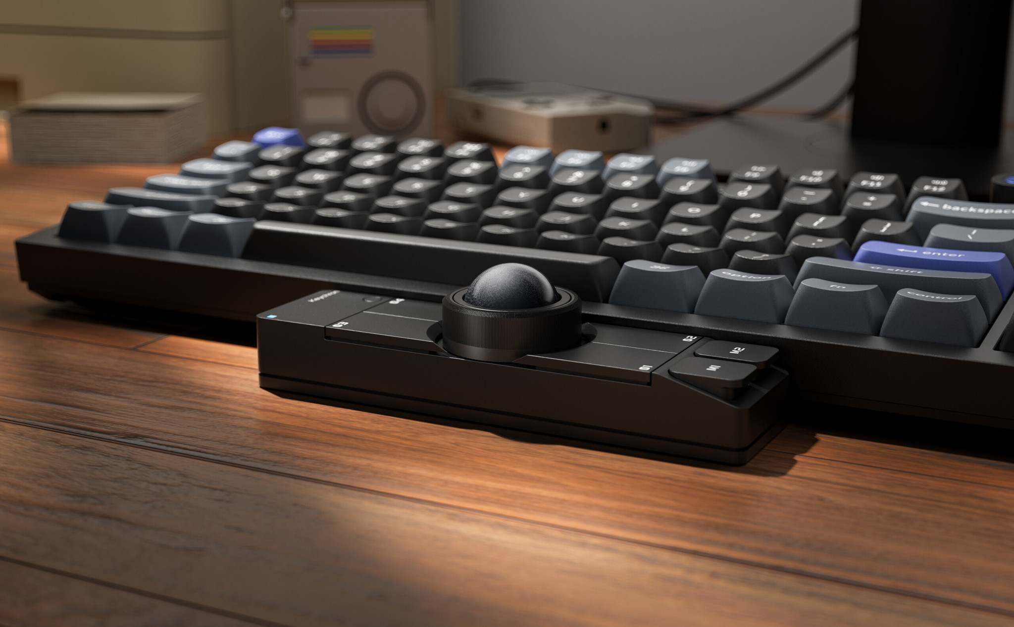 Keychron Nape Pro wireless trackball keyboard space bar position